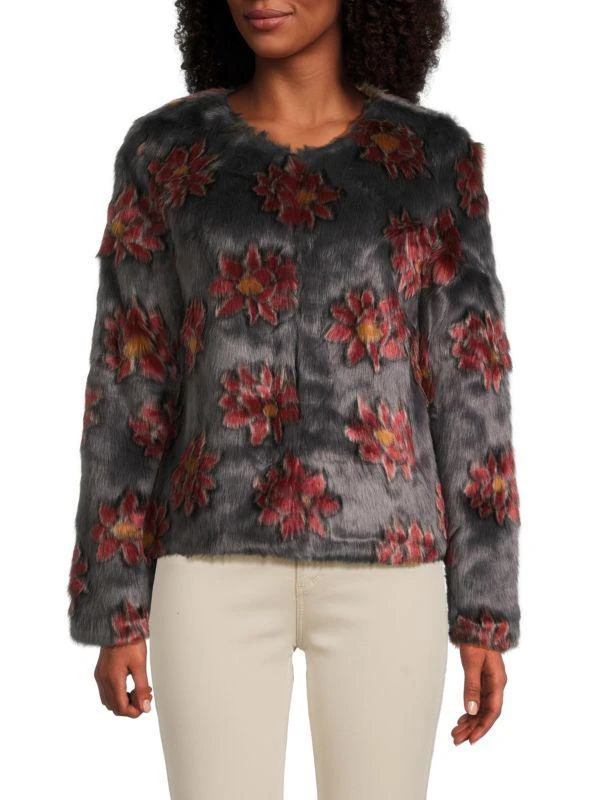 Unreal Fur Flower Faux Fur Jacket 1