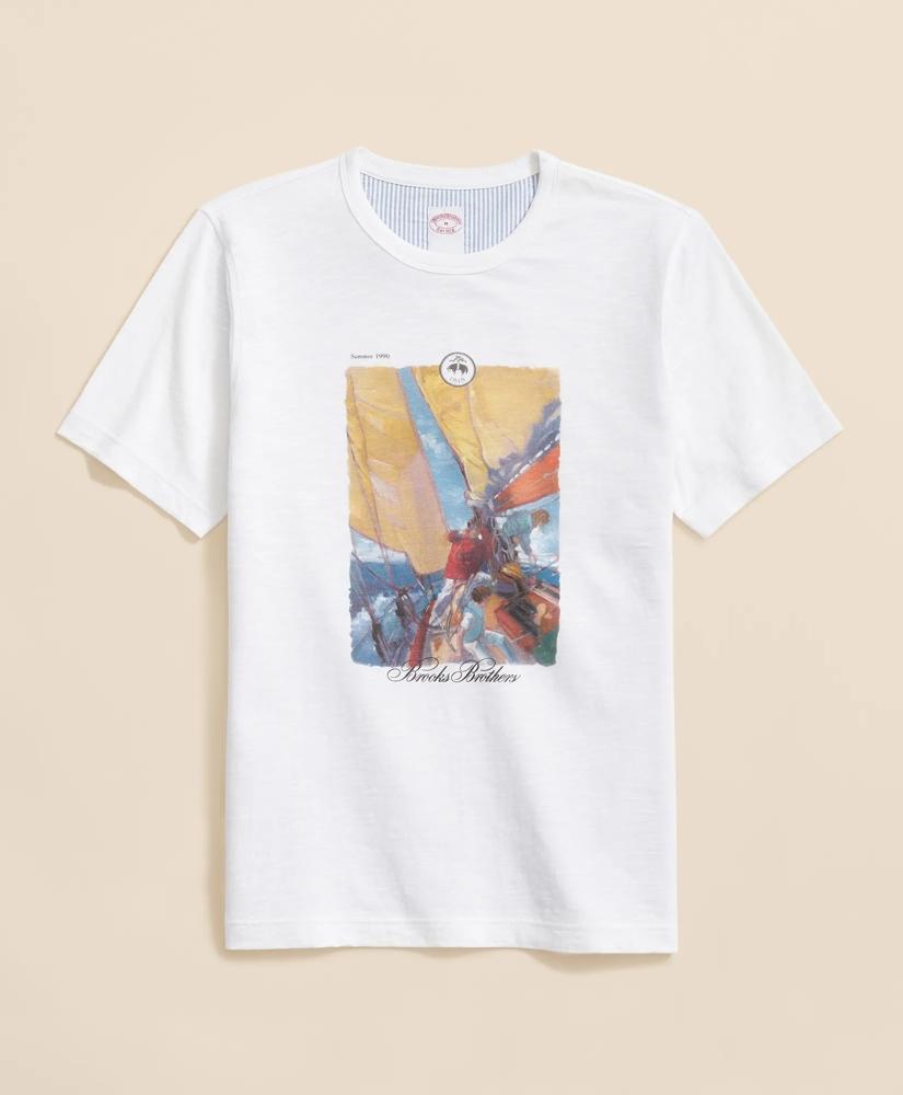 Brooks Brothers Slub Cotton Graphic T-Shirt