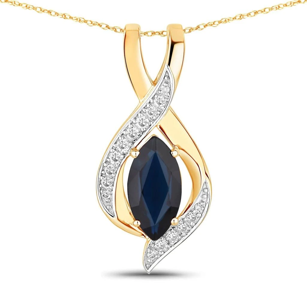 Diana M Jewels Diana M Jewels - Women's Marquise Natural Blue Sapphire Pendant Necklace (2.27 Ct) - Classic Plus
