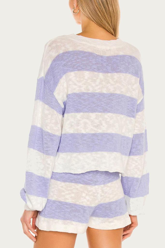 Beach Riot Ava Sweater In Lavender Stripe