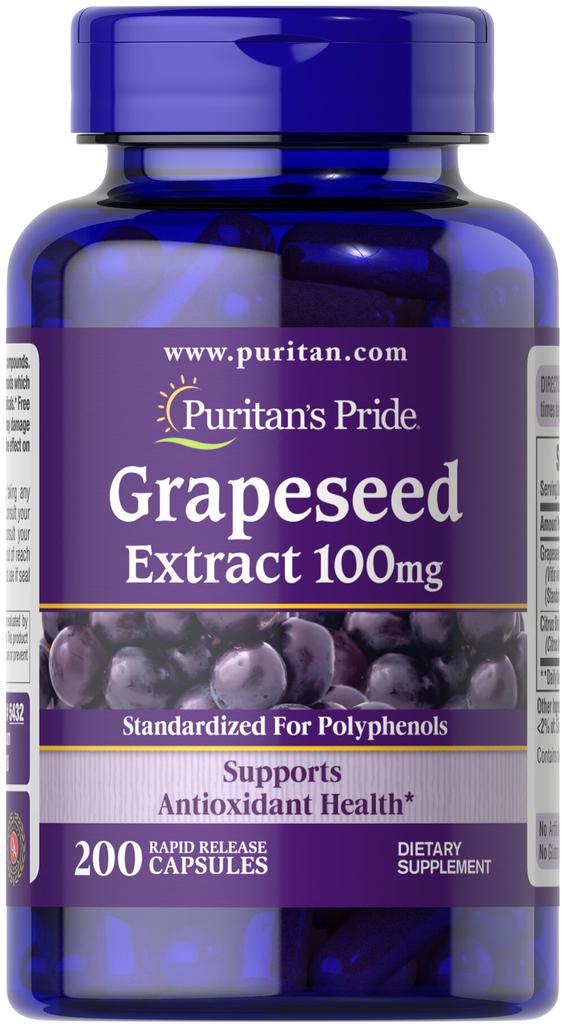 Puritan's Pride Grapeseed Extract 100 mg 200 Capsules