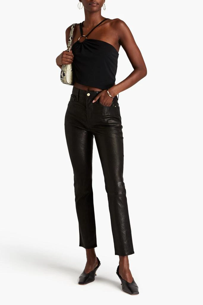 FRAME Leather slim-leg pants 2