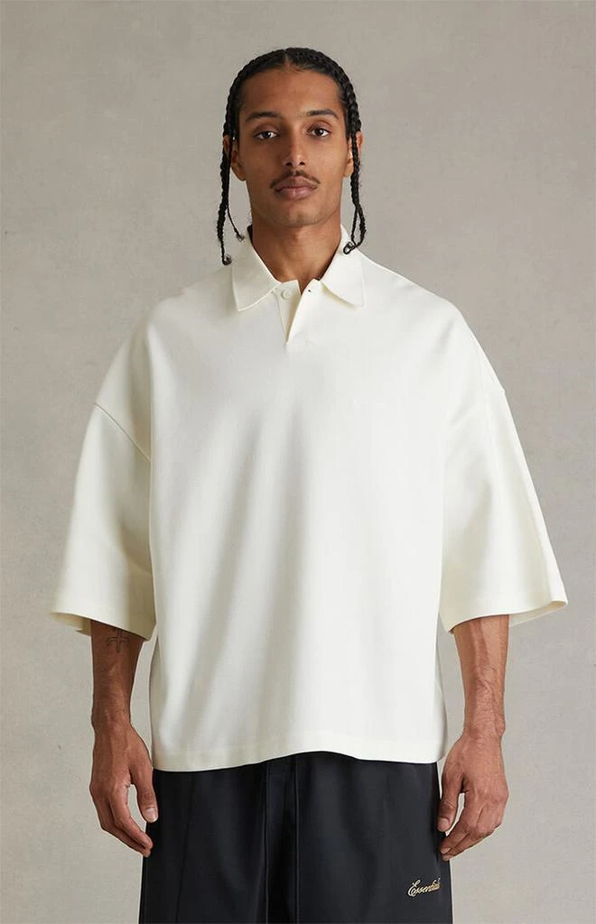 Essentials Ivory Signature ’90s Cropped Polo Shirt 2