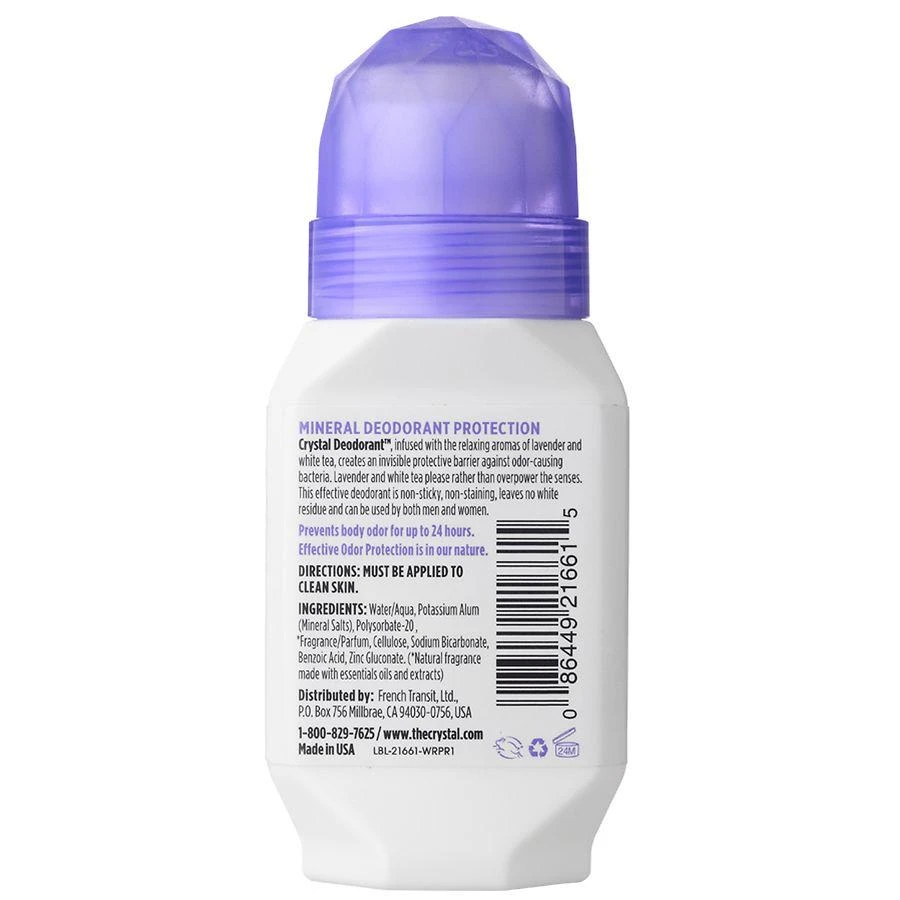 Crystal Mineral Enriched Deodorant Roll-On Lavender
White Tea 2