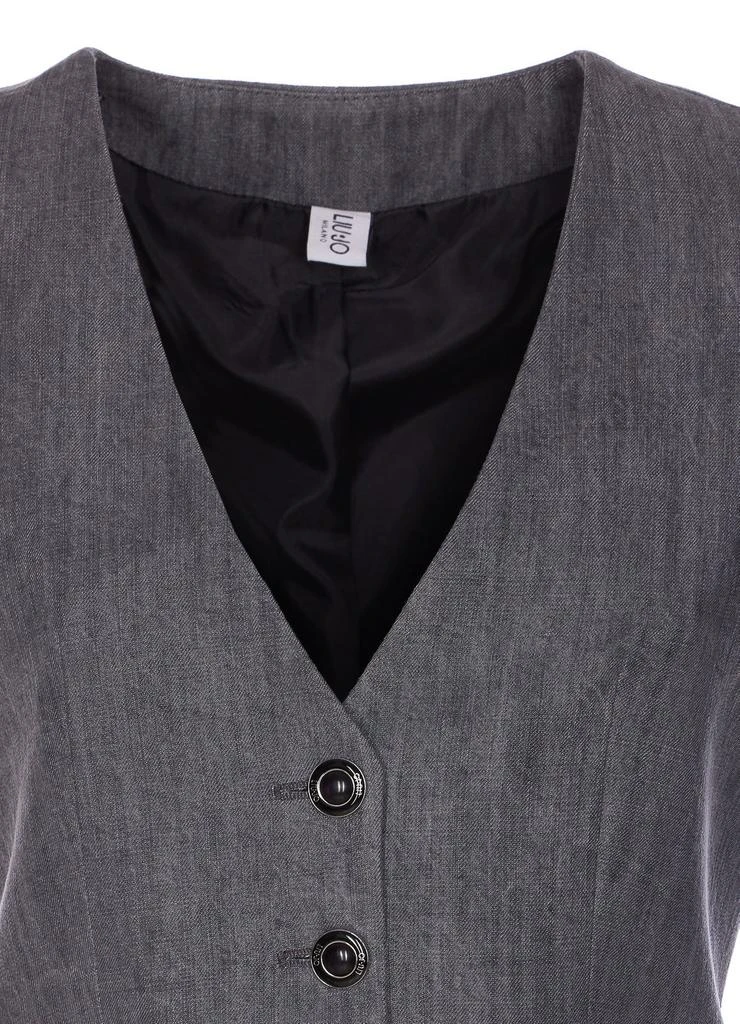 LIU •JO Liu Jo V-Neck Buttoned Denim Gilet 4