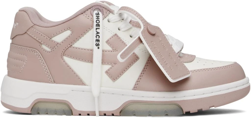 Off-White White & Pink Out Of Office Calf Leather Sneakers 1