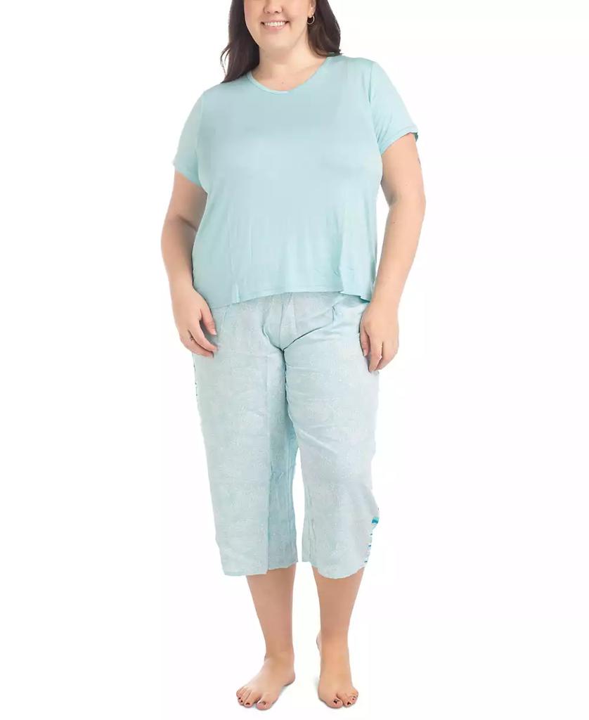 MUK LUKS Plus Size 2-Pc. Coastal Life Cropped Pajamas Set