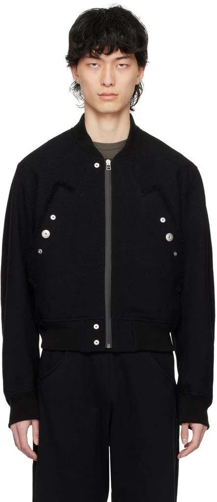 Omar Afridi Black Press-Stud Bomber Jacket 1