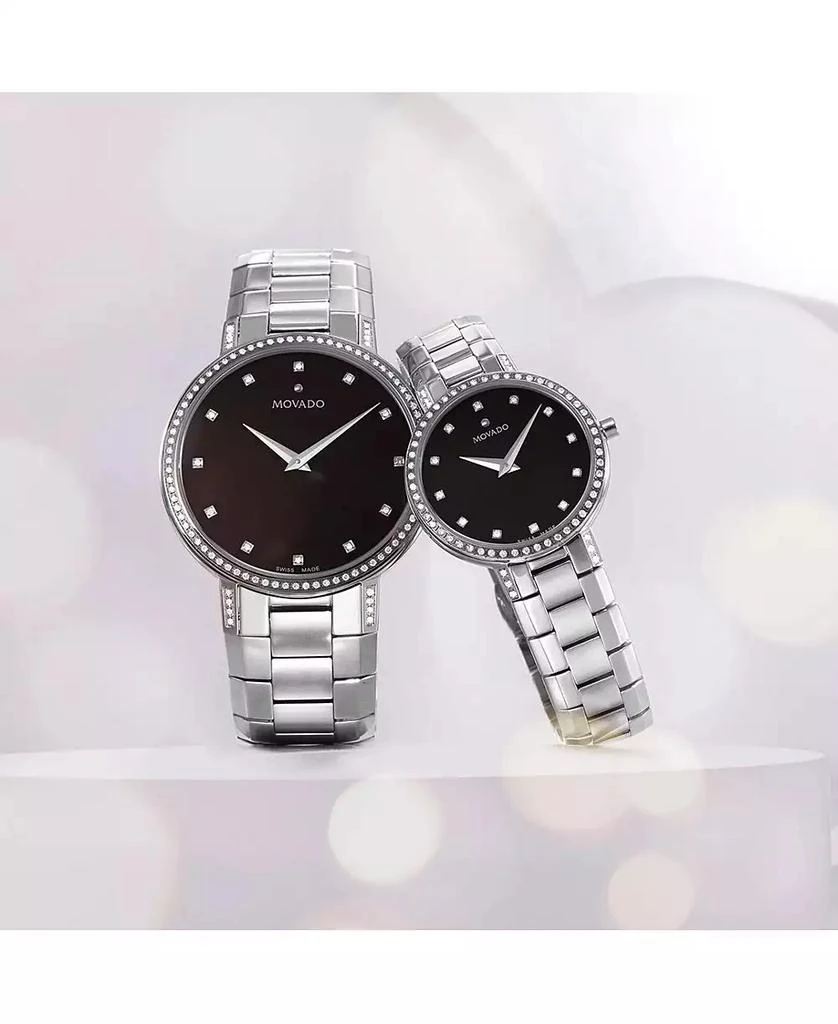 Movado Men's Swiss Faceto Diamond (3/8 ct. t.w.) Stainless Steel Bracelet Watch 39mm 5