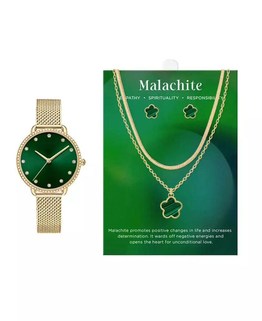 Jessica Carlyle Women's Analog Gold-Tone Metal Alloy Watch 34mm Gift Set, 4 Pieces 1