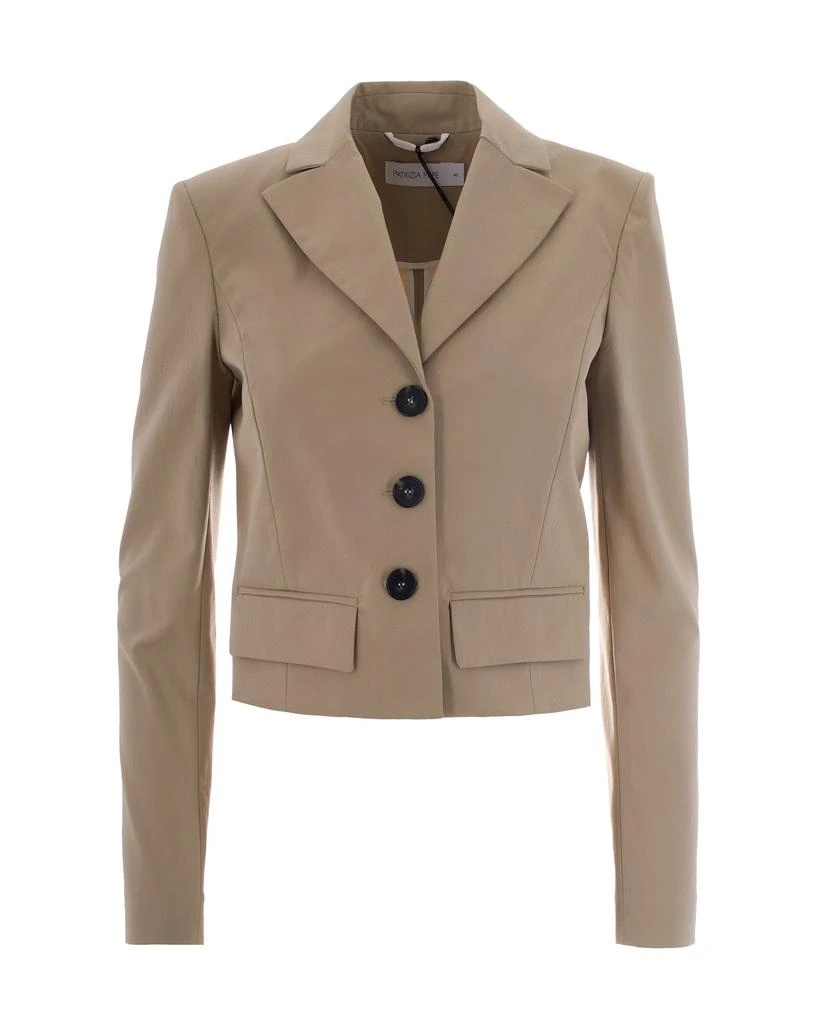 PATRIZIA Cropped Sand Beige Blazer