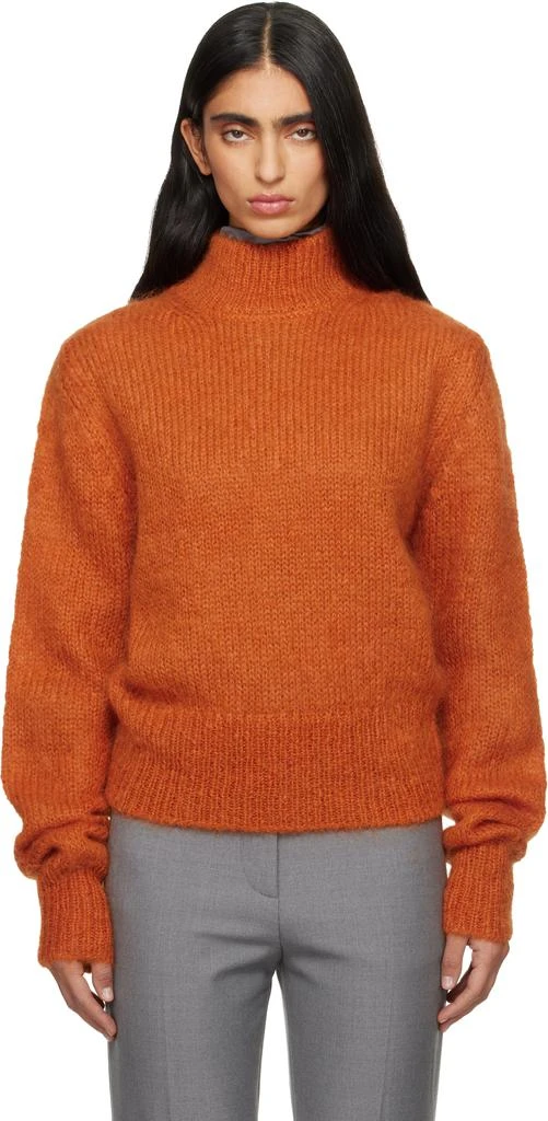 Dries Van Noten Orange Mohair Turtleneck 1