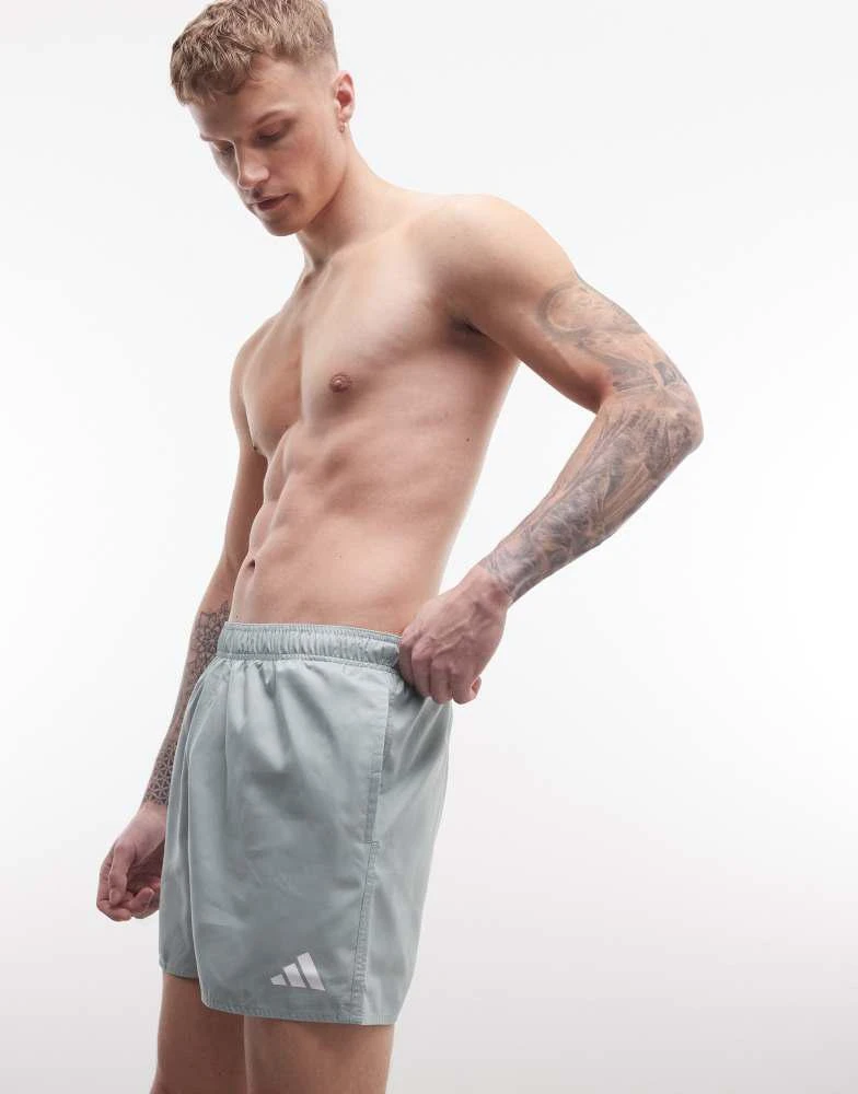 Adidas adidas Training 5in swimshorts in sage and white