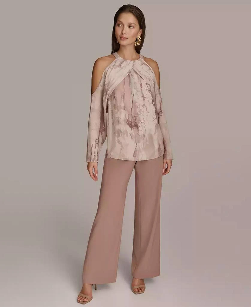 Donna Karan Women's Long Sleeve Printed Cold-Shoulder Top 5