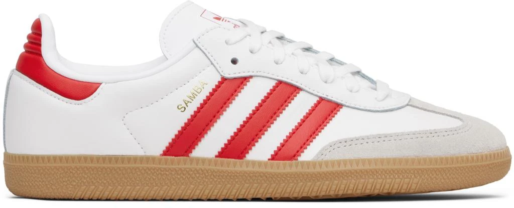 Adidas Big Kids White 
Red Samba OG Sneakers