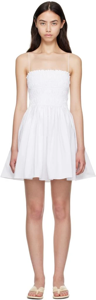 Matteau White Shirred Bodice Minidress 1