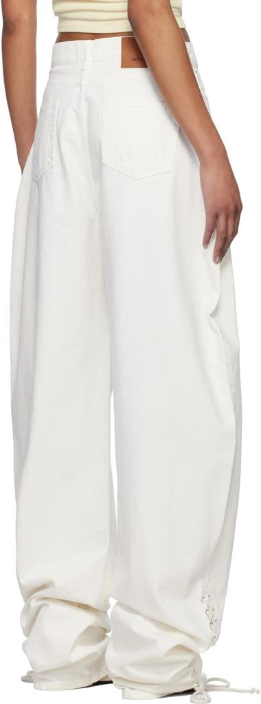 Mônot White Baggy Laced Up Jeans 3