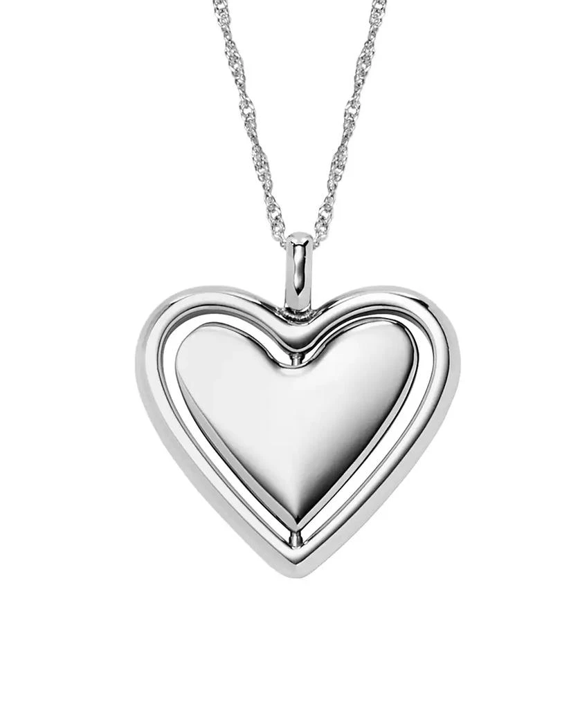 Fossil Legacy Heart Stainless Steel Rotating Pendant Necklace 2