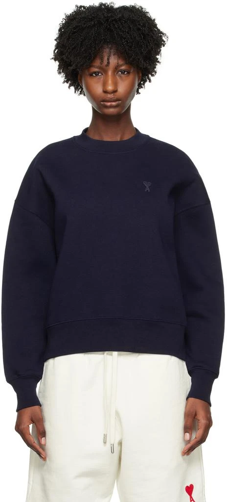 AMI Paris Navy Ami de Cœur Sweatshirt 1