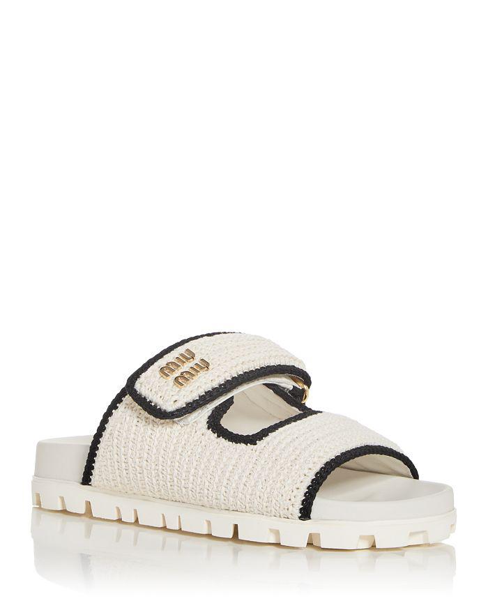 Miu Miu Calzature Donna Womens Leather Flip Flop Pool Slides
