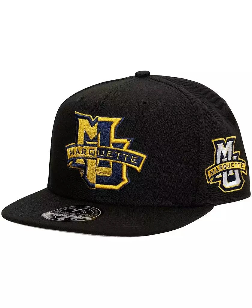 Mitchell & Ness Men's Black Marquette Golden Eagles Lifestyle Fitted Hat 1