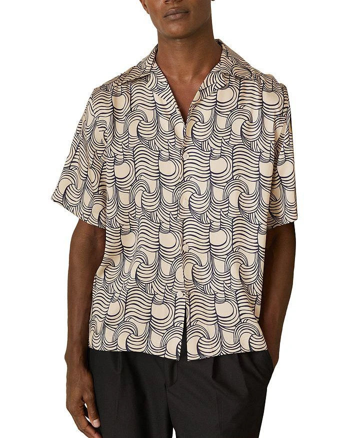 REISS Printed Camp Shirt from Bloomingdale
s