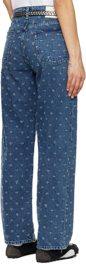 Rag & Bone Blue Shea Textured Ankle-Length Relaxed Straight Jeans 3