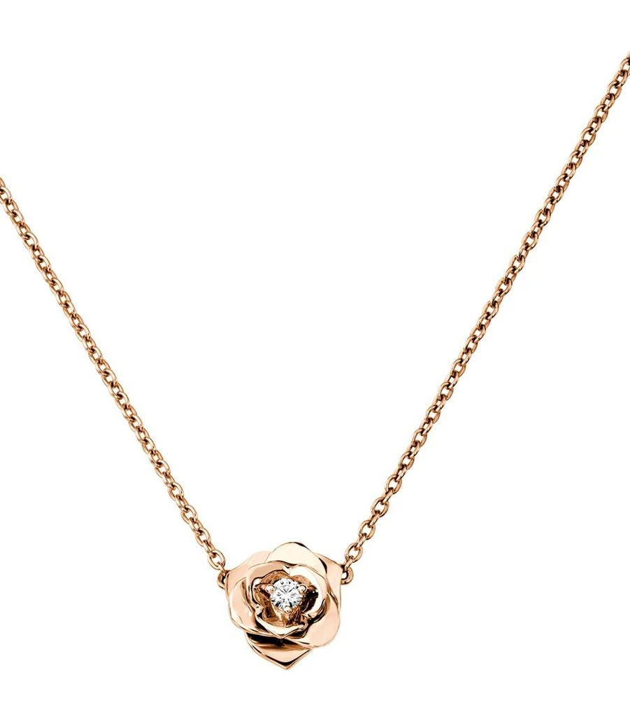 PIAGET Rose Gold and Diamond Rose Pendant Necklace 1