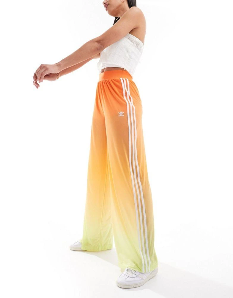 Adidas adidas Originals mesh wide leg trousers in ombre orange 1