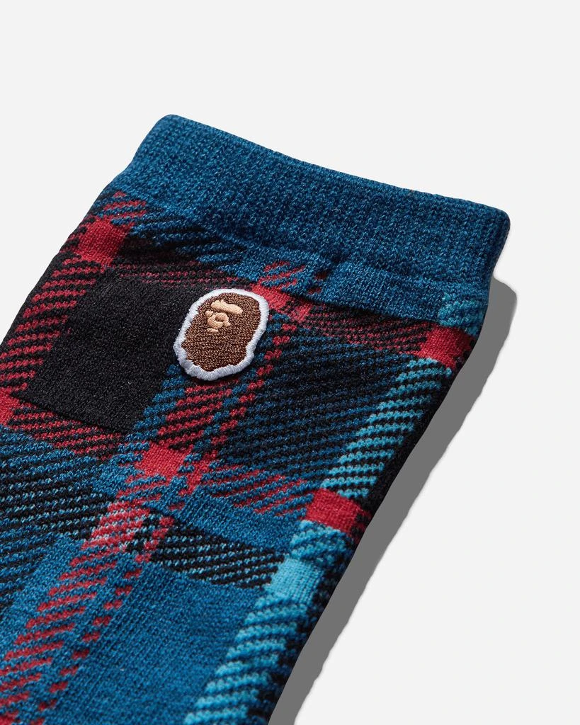 A Bathing Ape Bape Check Socks Navy 3