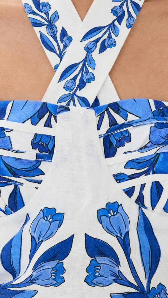 Farm Rio Blue Yard Off-White Sleeveless Maxi Dress 5