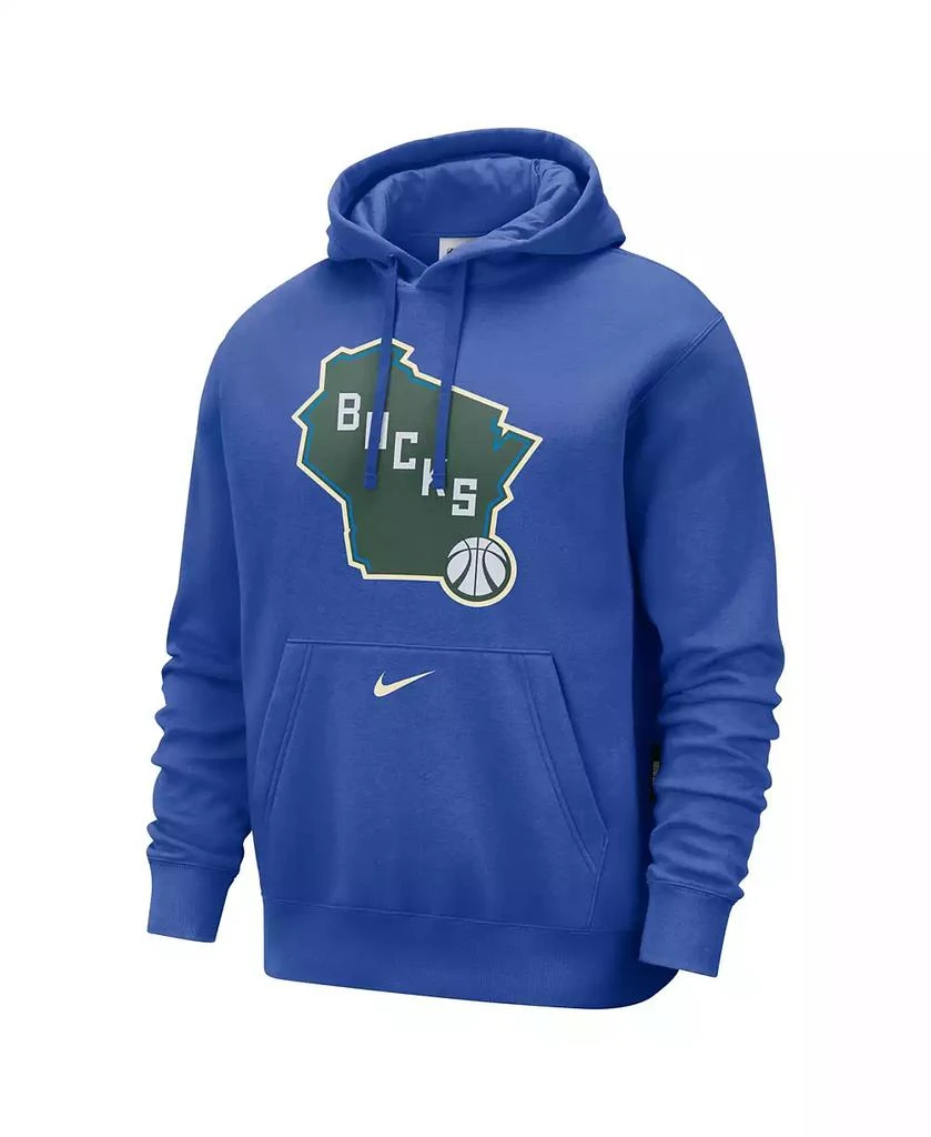 NIKE Men's Royal Milwaukee Bucks 2024/25 City Edition Essential Club Pullover Hoodie 1