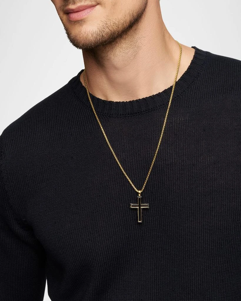 David Yurman Men
s Forged Carbon Cross Pendant in 18K Gold, 37mm 2