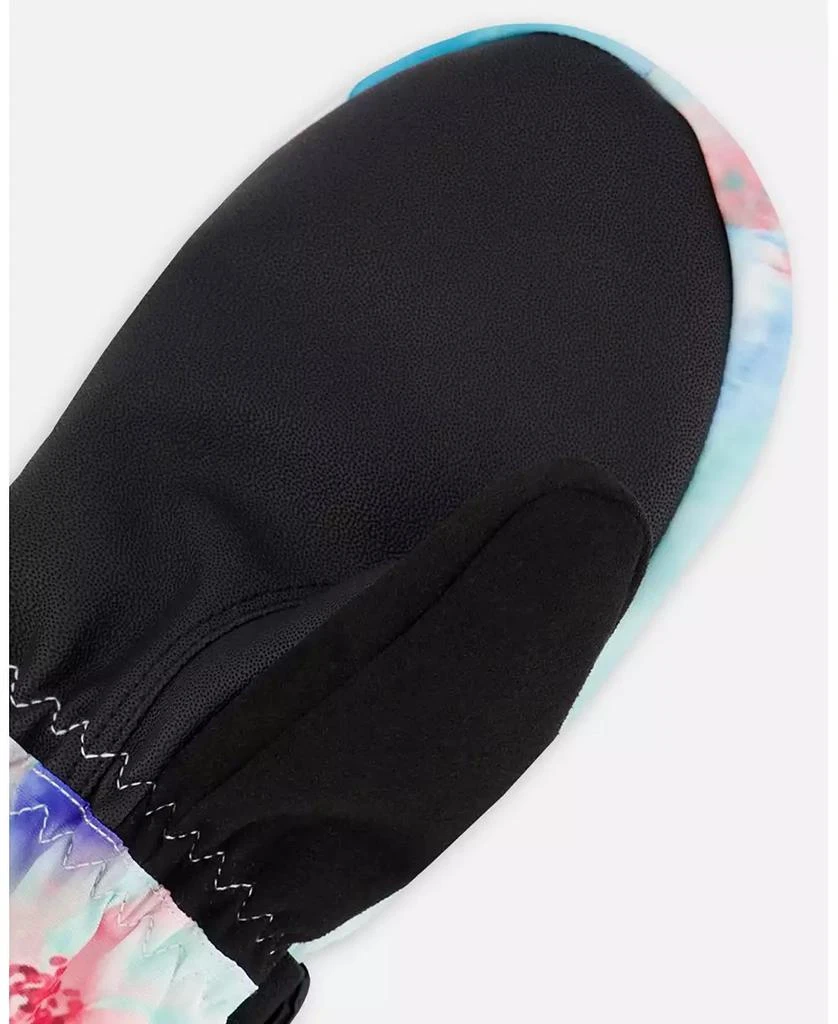 Deux par Deux Girl Winter Mittens Teknik Blue Flower Print - Child 5