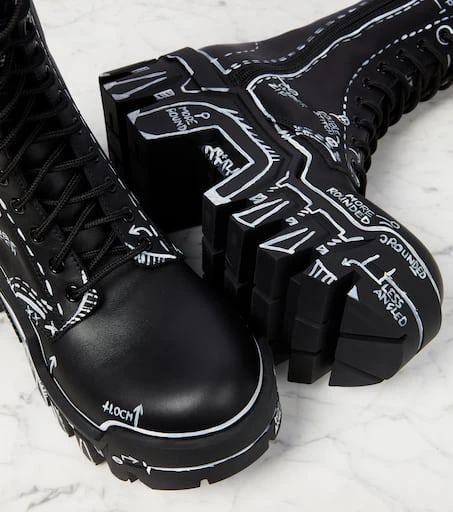 Balenciaga Bulldozer lace-up leather ankle boots 6