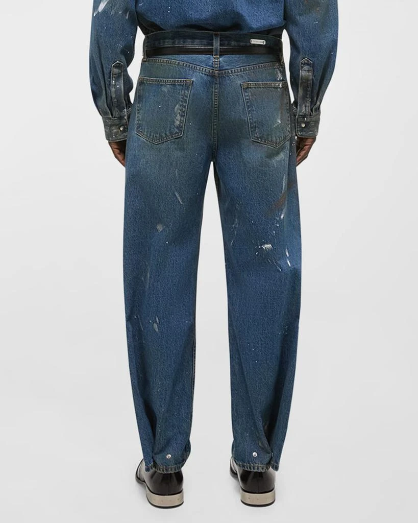 Helmut Lang Men's Adjustable Paint-Splatter Jeans 3