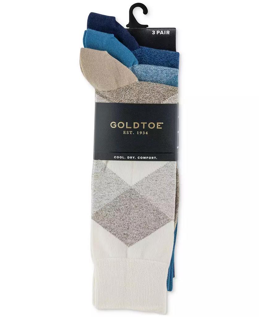 Gold Toe Men's 8 Track Argyle Crew Socks- 3-pack