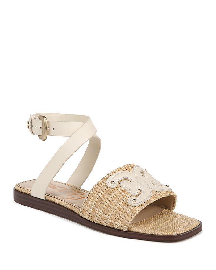 Sam Edelman Women's Ilsie Square Toe Logo Flat Sandals