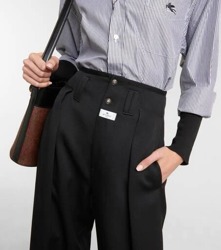 ETRO Wool high-rise wide-leg pants 4