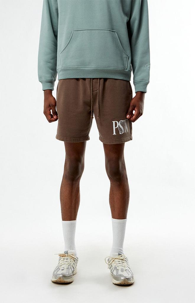 PacSun PSW Brown Fleece Volley Sweat Shorts