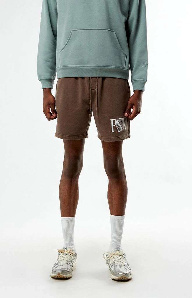 PacSun PSW Brown Fleece Volley Sweat Shorts 2