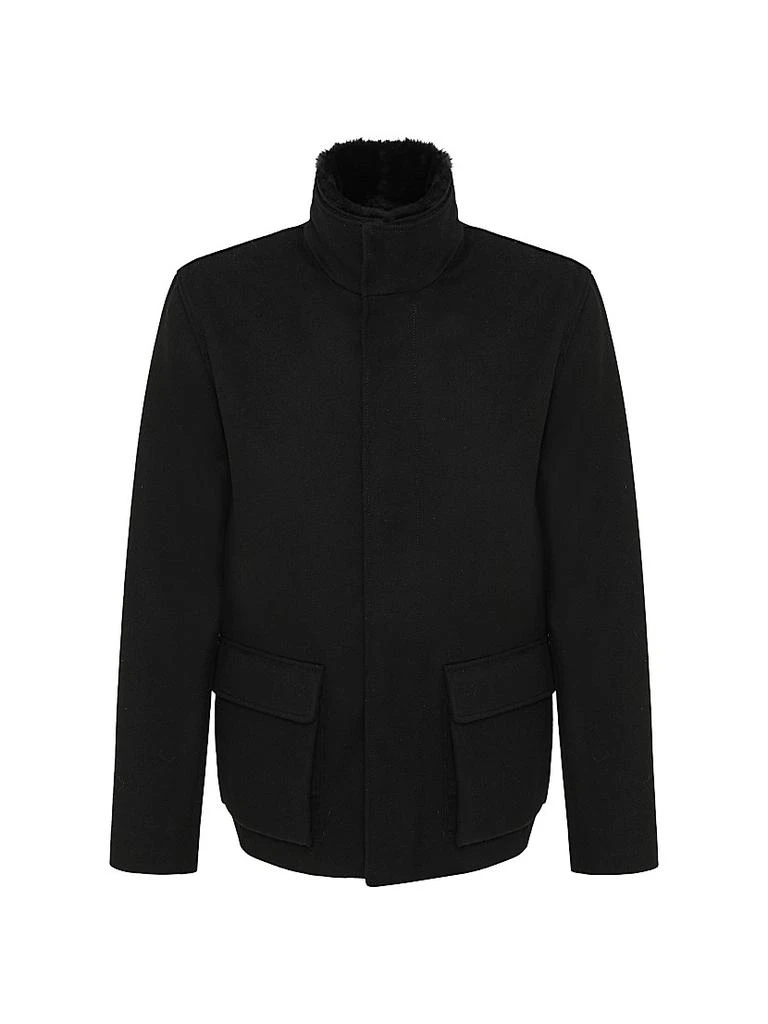 Gorski Wool Jacket with Detachable Merino Shearling Lamb Collar 1
