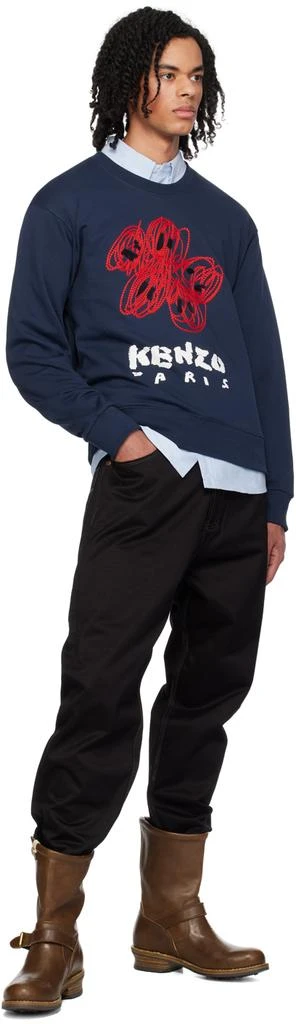 Kenzo Navy Kenzo Paris Drawn Varsity Sweatshirt 4