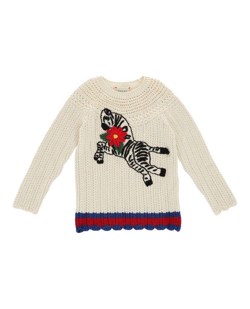 Gucci Gucci Kids Zebra Print Wool Sweater