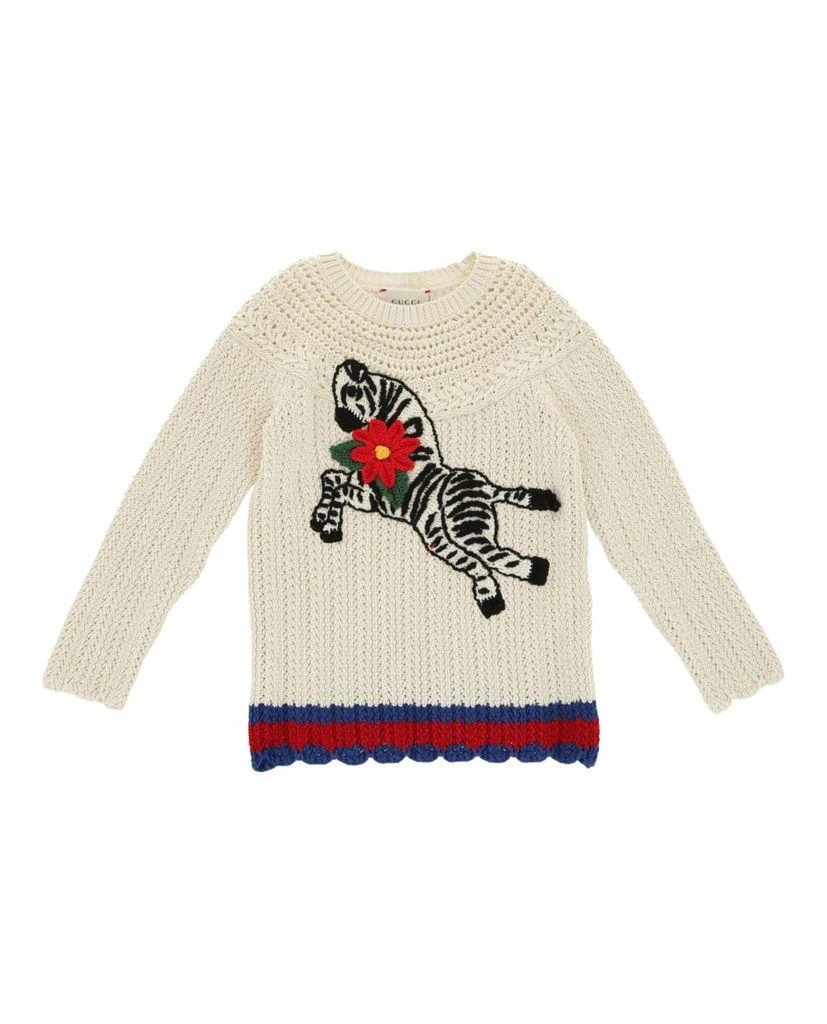Gucci Gucci Kids Zebra Print Wool Sweater 1