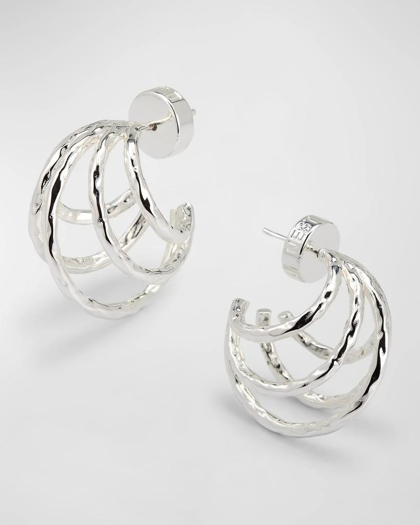 NEST Jewelry Silver Hammered Multi-Hoop Earrings 1