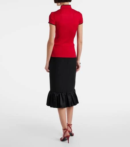 Valentino Ribbed-knit silk lamé top 3