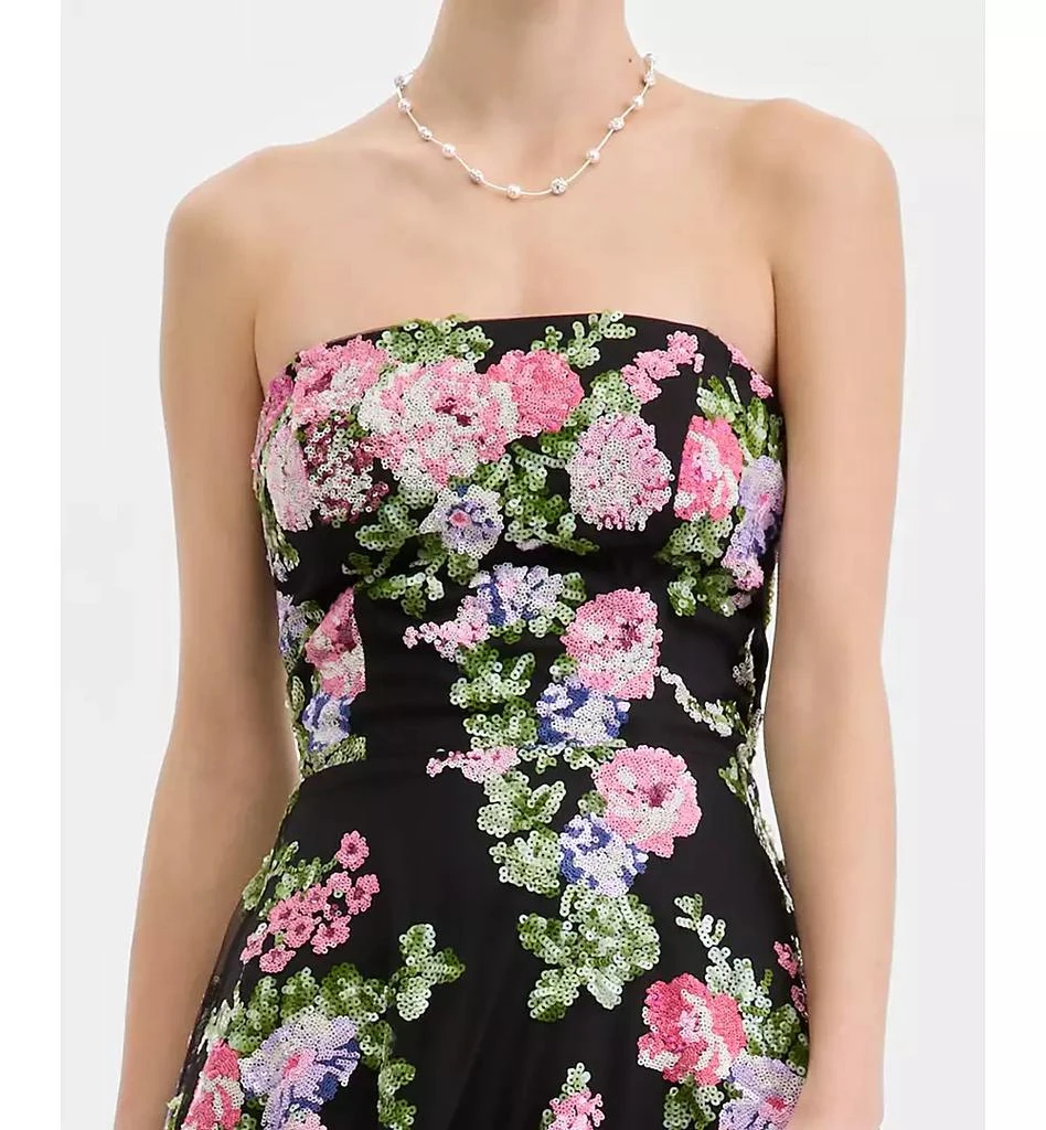 Say Yes Juniors' Floral-Sequinned Strapless Gown - BLUE/SKY - 13/14