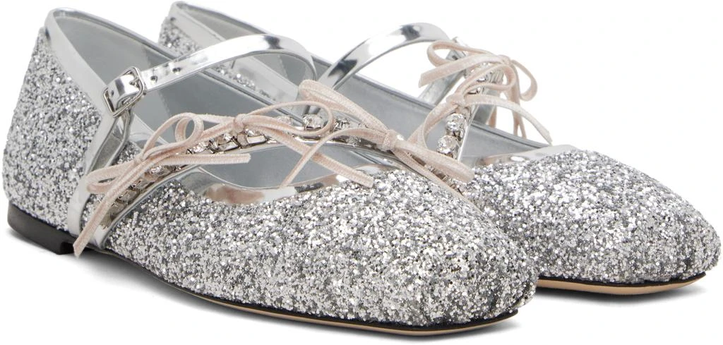 Jimmy Choo Silver Loli Ballerina Flats 4