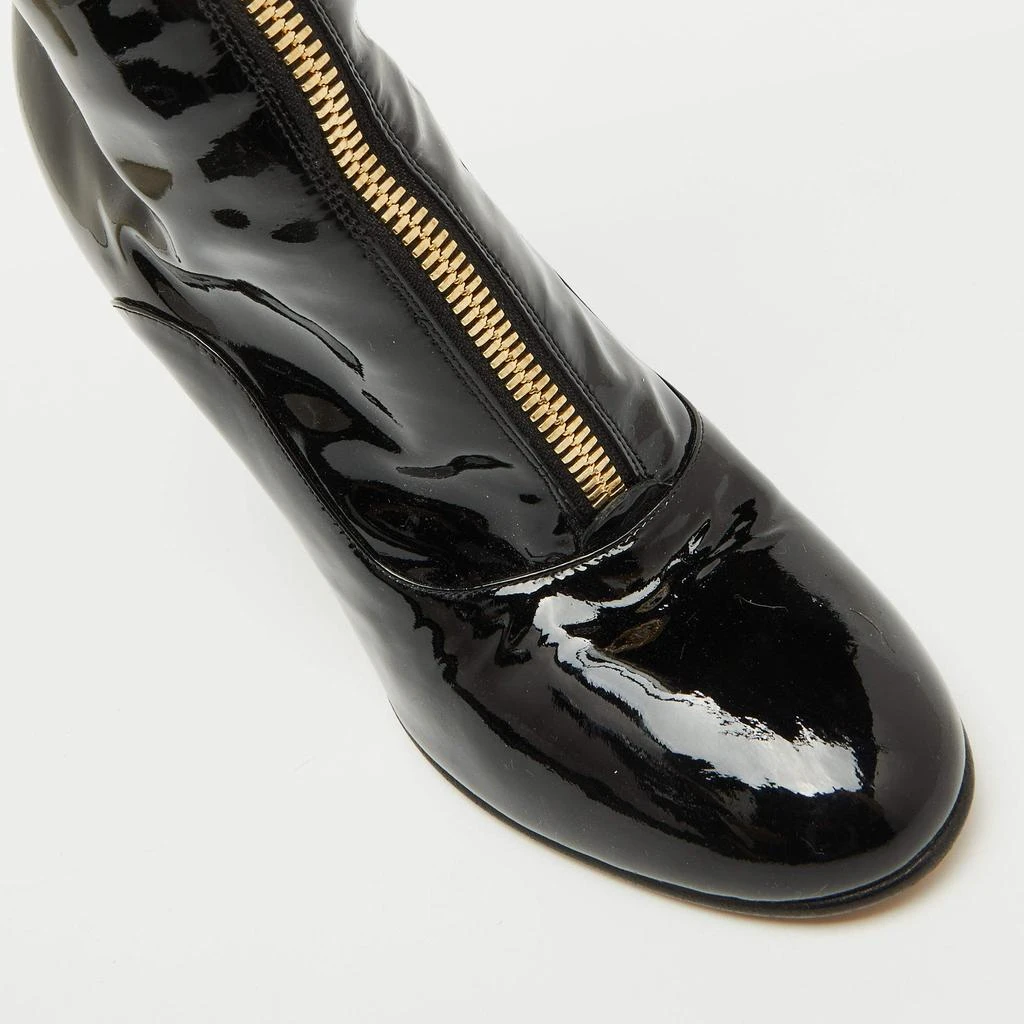 Valentino Valentino Black Patent Leather Zip Detail Mid Calf Length Boots Size 40 7